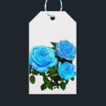 Etiquetas Para Regalos Flores azules rosas azules azules<br><div class="desc">Románticas invitaciones de boda de rosas blancas y blandas,  perfectas para cualquier época del año. - el color de fondo es personalizable!</div>