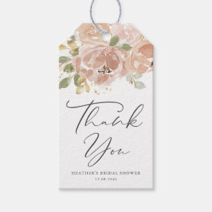 Etiquetas Para Regalos Flores Boho Malva Melocotón Despedida de Soltera A