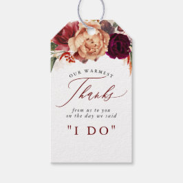 Etiquetas Para Regalos Flores Botánicas Otoñales Rústicas Gracias