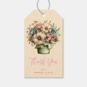 Etiquetas Para Regalos Flores Caprichosas en una Maceta - Fiesta