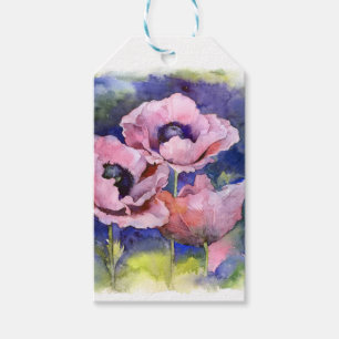 Etiquetas Para Regalos Flores color agua flores rosadas de ilustracion de