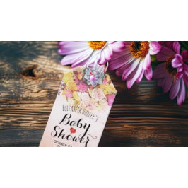 Etiquetas Para Regalos Flores de acuarela coloridas Baby Shower botánico