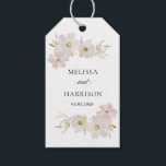 Etiquetas Para Regalos Flores de acuarela en crema y rubor<br><div class="desc">Flores de acuarela en crema y rubor</div>