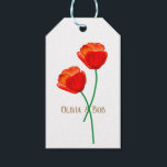 Etiquetas Para Regalos Flores de Amapola Personalizadas<br><div class="desc">Ilustración de Flores de Amapola Rojas. La amapola roja es un símbolo de esperanza y paz.</div>