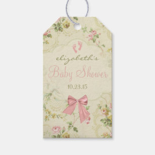 Etiquetas Para Regalos Flores de arveja vintage con Baby Shower de arveja