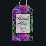 Etiquetas Para Regalos Flores de color de agua magenta violeta elegante<br><div class="desc">peonías de acuarelas de color rosa magenta púrpura romántica. Perfecto para eventos de primavera, verano o otoño. Hermosa pintura color púrpura de color acuático para fiestas de campo, boho, jardín y florales temáticas. Para empezar a cambiar nombres y detalles de eventos, haga clic en "Personalizar esta plantilla" y edite la...</div>