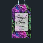 Etiquetas Para Regalos Flores de color de agua magenta violeta elegante<br><div class="desc">peonías de acuarelas de color rosa magenta púrpura romántica. Perfecto para eventos de primavera, verano o otoño. Hermosa pintura color púrpura de color acuático para fiestas de campo, boho, jardín y florales temáticas. Para empezar a cambiar nombres y detalles de eventos, haga clic en "Personalizar esta plantilla" y edite la...</div>