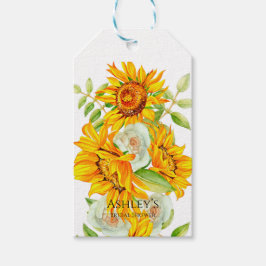 Etiquetas Para Regalos Flores de color de agua rusas girasoles ducha de n