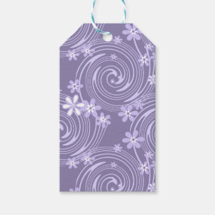 Etiquetas Para Regalos Flores de color lavander de remolinos violeta sin