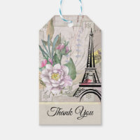 Flores de época, Torre Eiffel y Burlap Gracias