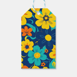 Etiquetas Para Regalos Flores de estilo retro-flor de estilo dopaminérgic