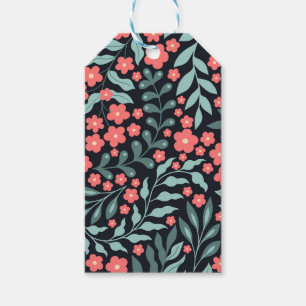 Etiquetas Para Regalos Flores de estilo retro rosado florecientes al esti