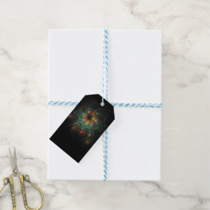 Etiquetas Para Regalos Flores de fantasía fractal blandas y tendientes