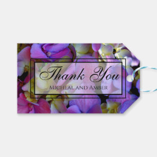 Etiquetas Para Regalos Flores de Hydrangeas azul morado