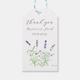 Etiquetas Para Regalos Flores de lavanda acuarela rústico Boda violeta