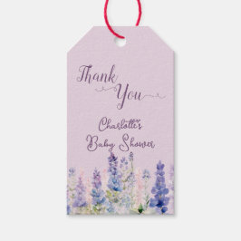 Etiquetas Para Regalos Flores de Lupine de color acuático Baby Shower