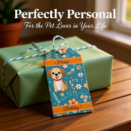 Etiquetas Para Regalos Flores de manzana de Naranja cúpula personalizadas