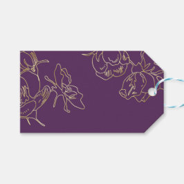 Etiquetas Para Regalos Flores de oro de Art Nouveau