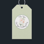 Etiquetas Para Regalos Flores de Orquídea Melocotón Rubor Verde para Desp<br><div class="desc">Flores de Orquídea Melocotón Rubor Verde con Rayas para Despedida de Soltera</div>