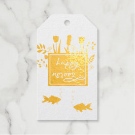 Etiquetas Para Regalos Flores de peces felices y coloridas letras de Nour