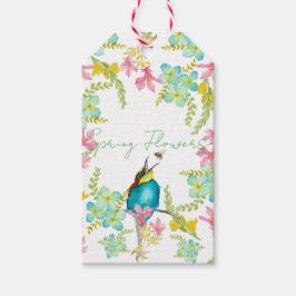 Etiquetas Para Regalos Flores de primavera acuarela