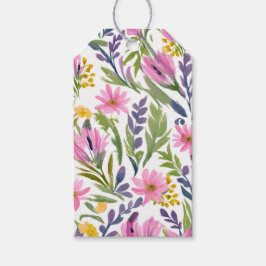 Etiquetas Para Regalos Flores de Primavera | Acuarela Floral Pastel Preci