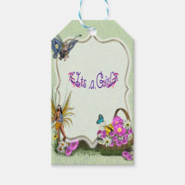 Etiquetas Para Regalos Flores de primavera y hadas de mariposa