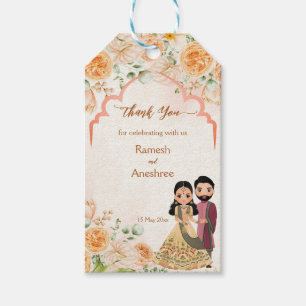 Etiquetas Para Regalos Flores de rosa personalizado de pareja de novias i