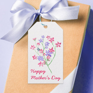 Etiquetas Para Regalos Flores delicadas de la acuarela - Día de la Madre