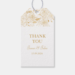 Etiquetas Para Regalos Flores doradas
