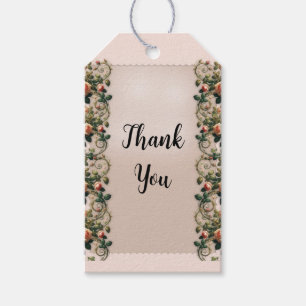 Etiquetas Para Regalos Flores Elegantes Rosas Vines Rosa Pink Shabby Chic