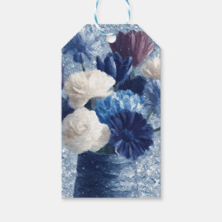 Etiquetas Para Regalos Flores en azul de mañana | Floral azul personaliza