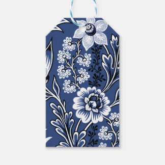 Etiquetas Para Regalos Flores Fantásticas (Azul) Arte Refinado