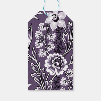 Etiquetas Para Regalos Flores Fantásticas (Ciruela) Arte Fino