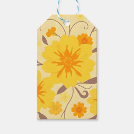 Etiquetas Para Regalos Flores Florales Amarillas Retro Sunshine-Floral-