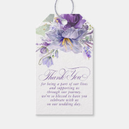 Etiquetas Para Regalos Flores Moradas Botánicas Elegantes Agradecimiento
