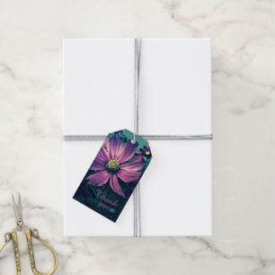 Etiquetas Para Regalos Flores Moradas Oscuras Foto Arte Gracias