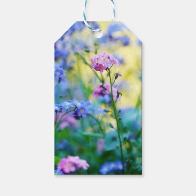 Etiquetas Para Regalos Flores nomeolvides (Anverso)