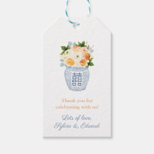 Etiquetas Para Regalos Flores otoñales Calabaza Llave griega blanca Baby 