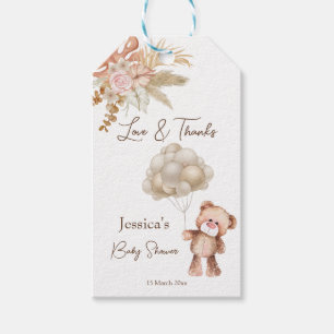 Etiquetas Para Regalos Flores pastel crema marrón boho secas bebé showe