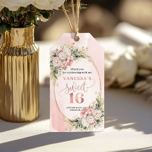 Etiquetas Para Regalos Flores Polvorientas Bohemias Rosa Verde Dulce 16