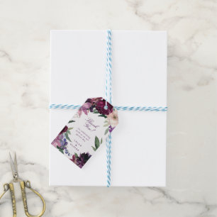 Etiquetas Para Regalos Flores púrpura exuberantes Boda romántico