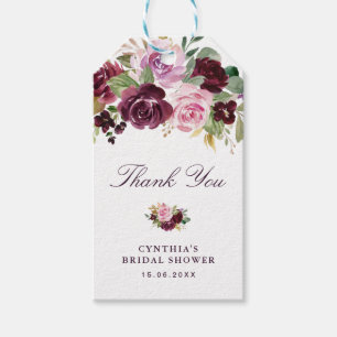 Etiquetas Para Regalos flores púrpura pintadas ducha de novia
