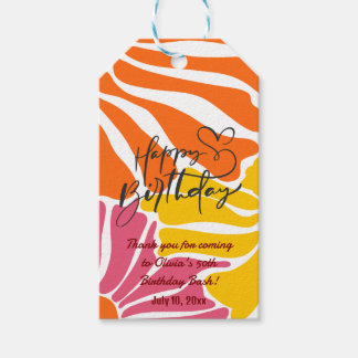 Etiquetas Para Regalos Flores Retro Vintage Elegantes y Coloridas Cumplea