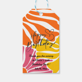 Etiquetas Para Regalos Flores Retro Vintage Elegantes y Coloridas Cumplea