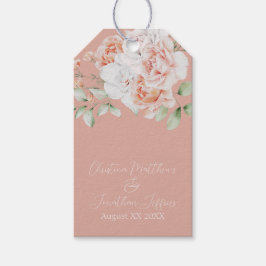 Etiquetas Para Regalos Flores románticas de melocotón y blancas