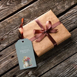 Etiquetas Para Regalos Flores Románticas de Primavera Jarrón para Desayun