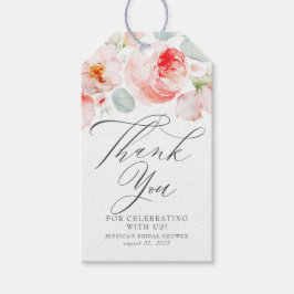 Etiquetas Para Regalos Flores Rosa Elegante Ducha Bridal Gracias