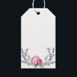 Etiquetas Para Regalos Flores rosadas color agua peonías rosadas rosadas<br><div class="desc">Un diseño elegante y vintage con eucalipto y lavanda pintados en una romántica acuarela.</div>