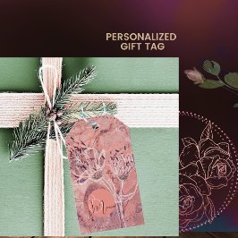 Etiquetas Para Regalos Flores rosadas de bonito Girly Salmon